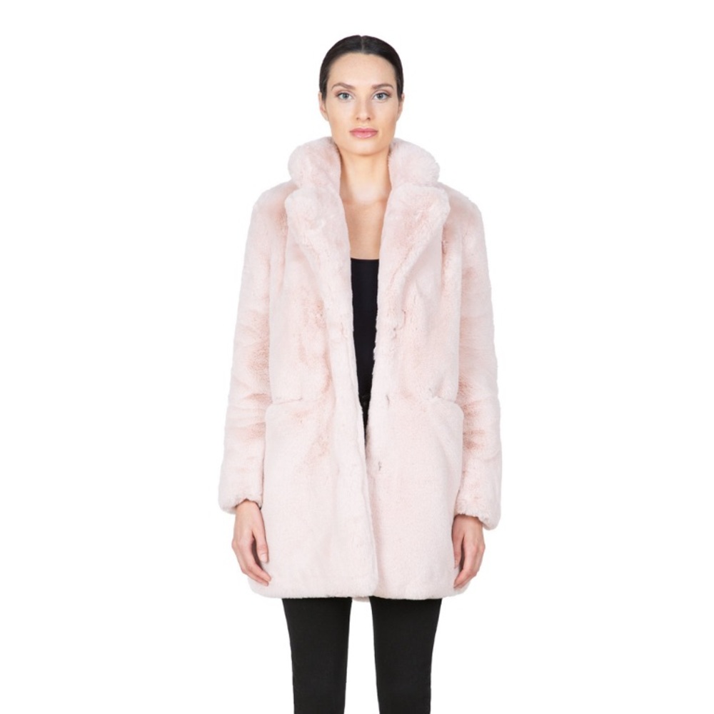 Apparis Pale Pink Faux Coat